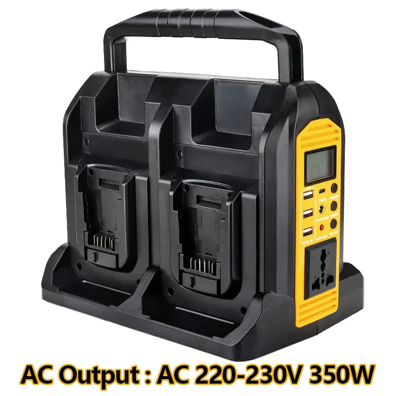 DeWalt Compatible 18V 20V Max JV 350W Output Portable Inverter for Dewalt 20V Max Battery Power Supply Source to AC 120V/220-230V Converter for Camping Emergency