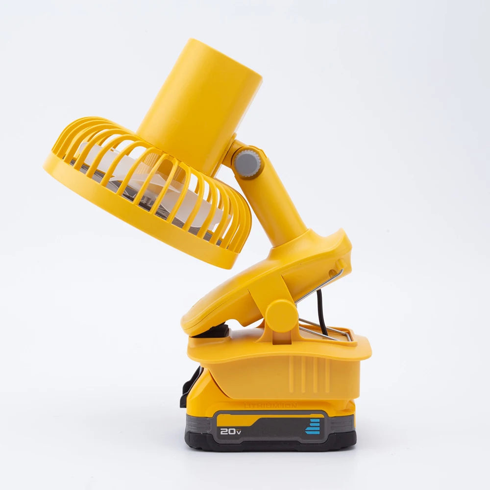 DeWalt Compatible JV Cordless Fan Jobsite Fan for Dewalt 18V 20V Li-ion Battery Portable 3-Speed Fan for Outdoor Camping for Dewalt （NO Battery ）