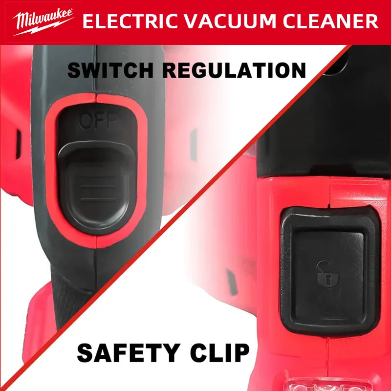 Milwaukee 18V LED Cordless Electric Vacuum Cleaner Portable Household Industrial Construction Cleaning Tool For Milwaukee Battery