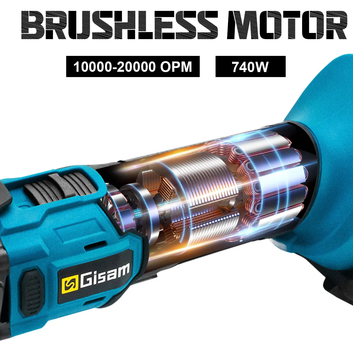 Makita Compatible 18V Gisam 20000OPM Brushless Oscillating Multi Tools Function Tool 6Gears Electric Saw Trimmer Shovel for Makita 18V Battery Pin