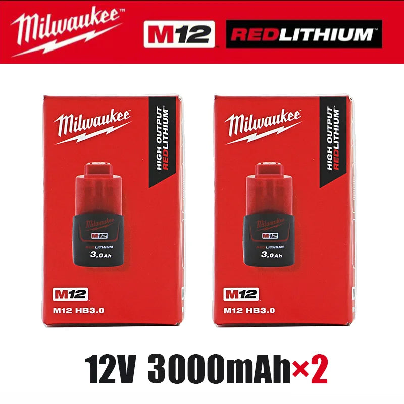 Milwaukee m12 12v battery M12B6 6.0AH 6000mAh 48-11-2402 48-11-2411rechargeable portable Milwaukee M12 battery