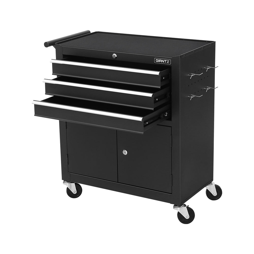 Giantz 3 Drawer Toolbox, Tool Chest and Cabinet, fully lockable- Black