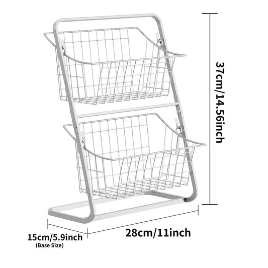 Fruit Vegetable Kitchen Storage Rack White