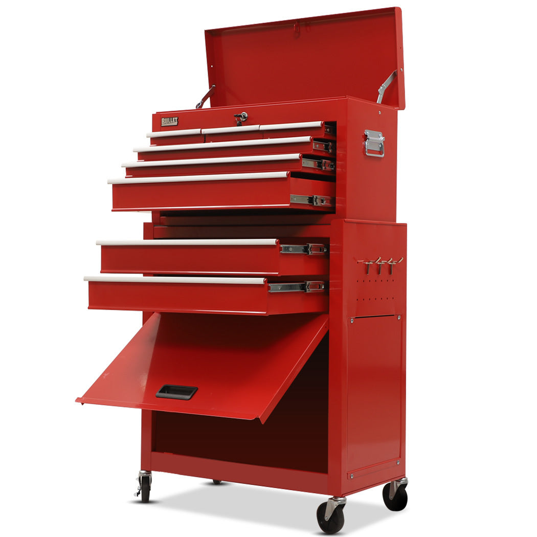 BULLET 8 Drawer Toolbox, Cabinet, Tool Chest -Red.