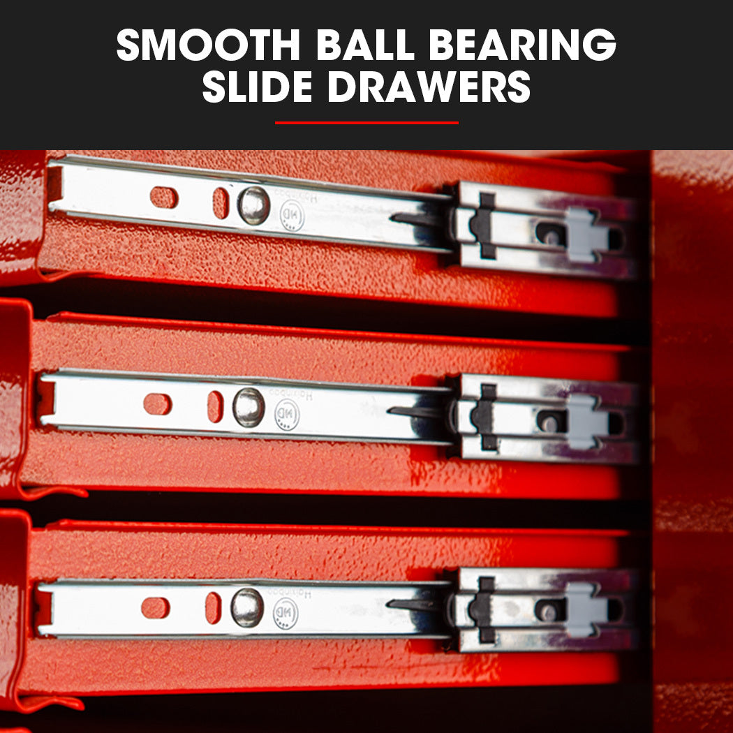 BULLET 8 Drawer Toolbox, Cabinet, Tool Chest -Red.