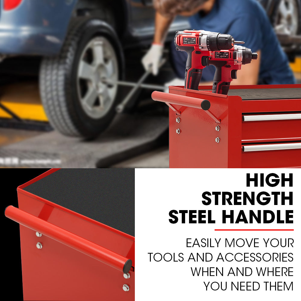 BULLET 8 Drawer Toolbox, Cabinet, Tool Chest -Red.