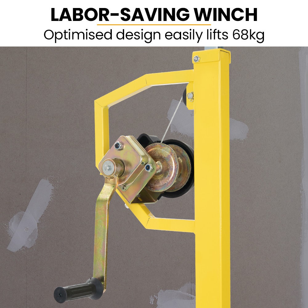 UNIMAC Drywall / Plasterboard Panel Lifter, 1200 x 3600 68kg Max, Non-marking with Locking Castors