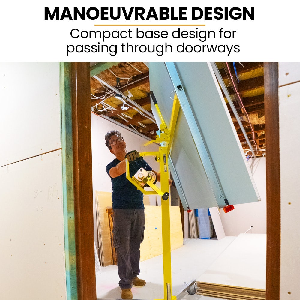 UNIMAC Drywall / Plasterboard Panel Lifter, 1200 x 3600 68kg Max, Non-marking with Locking Castors