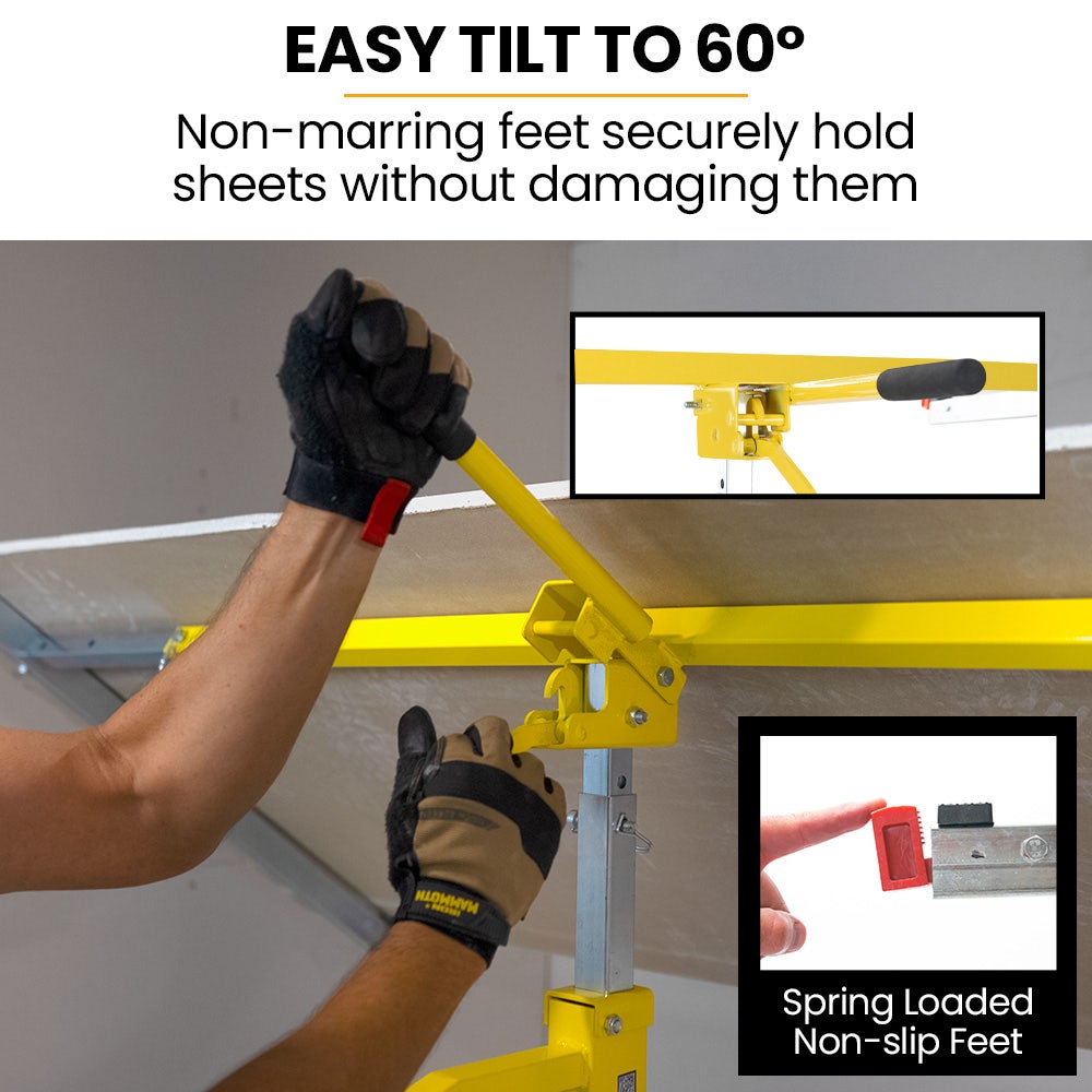 UNIMAC Drywall / Plasterboard Panel Lifter, 1200 x 3600 68kg Max, Non-marking with Locking Castors