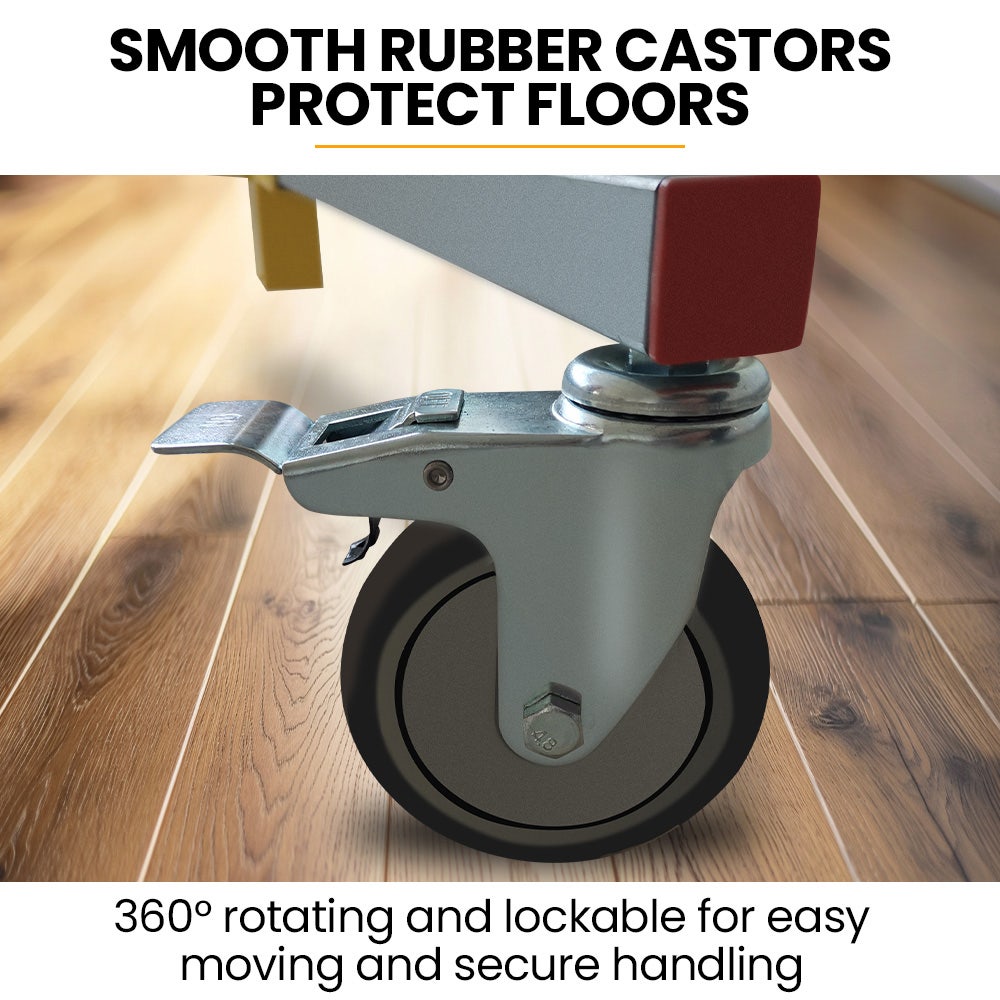UNIMAC Drywall / Plasterboard Panel Lifter, 1200 x 3600 68kg Max, Non-marking with Locking Castors