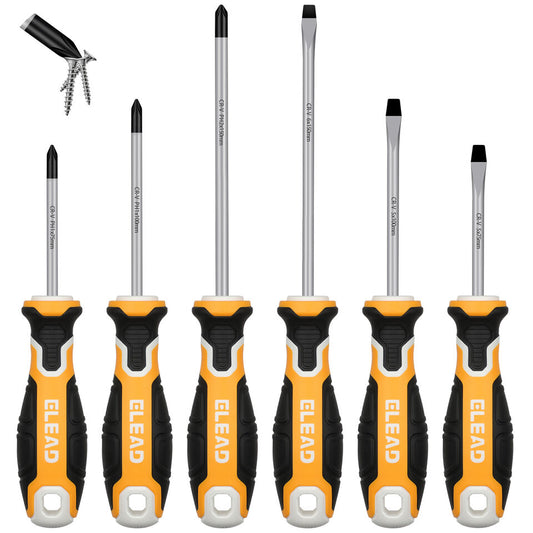 ELEAD 6Pcs Magnetic Screwdriver with Non-Slip Handle.