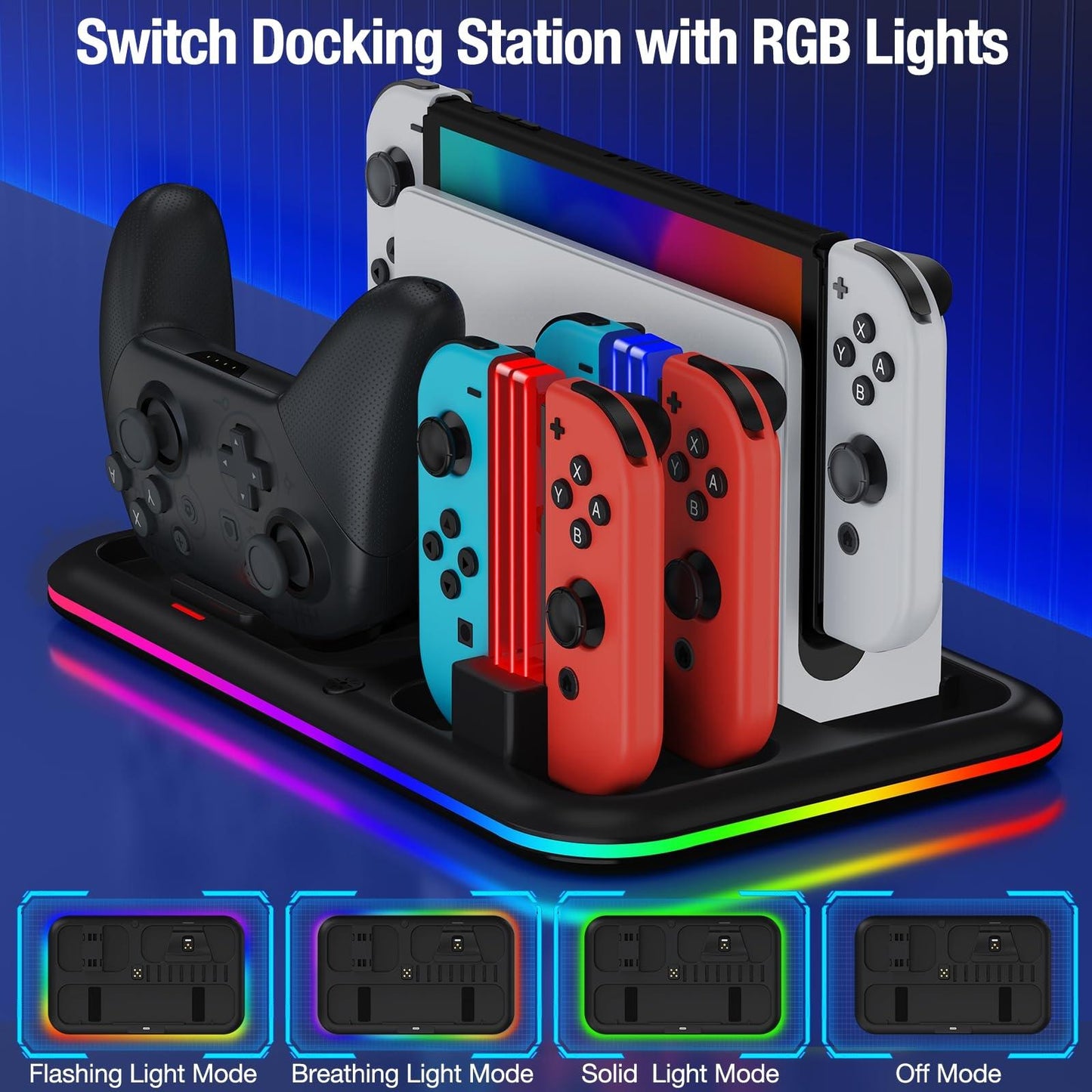 Nintendo Switch Charging Dock Rgb Light for Switch Oled - Compact