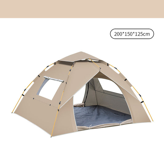 Tent Khaki 2 Person Lightweight Camping Tent (200*150*125cm) | UV Protection Silver Coated, Dual Doors & Windows
