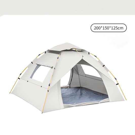 Tent Beige 2 Person Lightweight Camping Tent (200*150*125cm) | UV Protection Silver Coated, Dual Doors & Windows