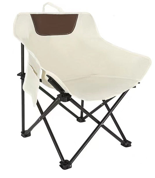 Outdoor Folding Camping Chair White – Portable Lounge Chair, Lightweight Beach Chair, Fishing Stool, and Picnic Seat, Perfect for Outdoor Adventures