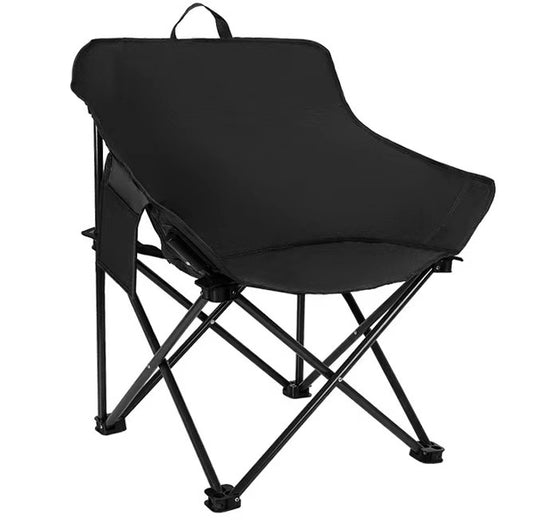 Outdoor Folding Camping Chair Black- Portable Lounge Chair, Lightweight Beach Chair, Fishing Stool, and Picnic Seat, Perfect for Outdoor Adventures