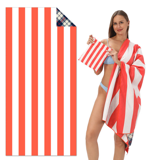 Double-Sided Printed Beach Towel - Soft Microfiber - 100x180cm