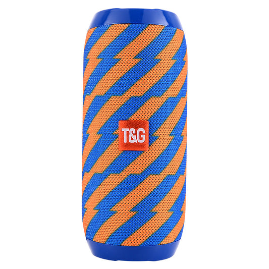 Portable Bluetooth Speaker Blue (orange stripes)- HiFi 360 Degree Audio Wireless Mini Speaker, Support Hands-free Calling