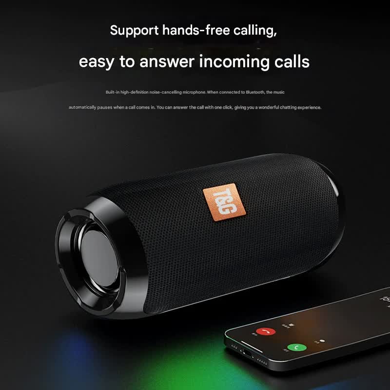 Portable Bluetooth Speaker Blue (orange stripes)- HiFi 360 Degree Audio Wireless Mini Speaker, Support Hands-free Calling
