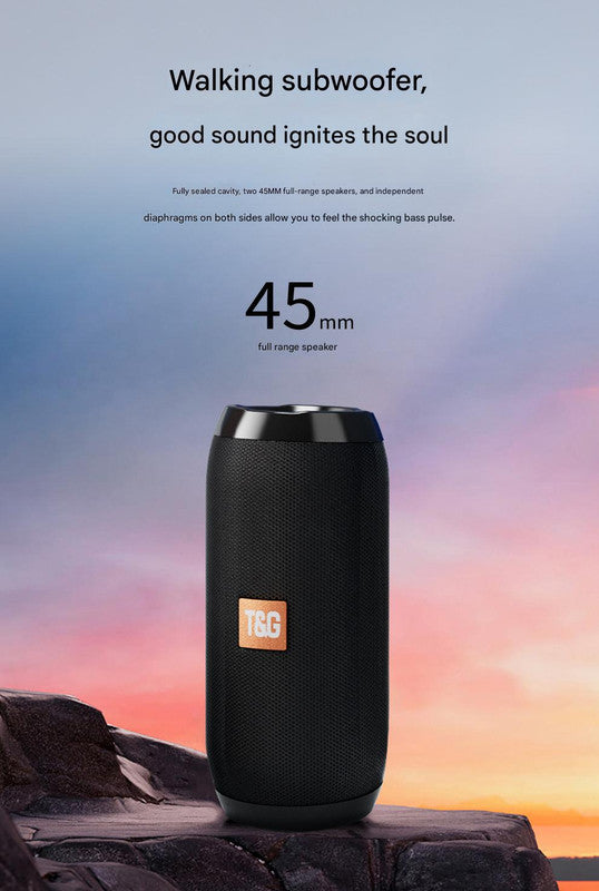 Portable Bluetooth Speaker Blue (orange stripes)- HiFi 360 Degree Audio Wireless Mini Speaker, Support Hands-free Calling