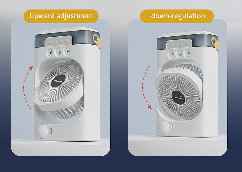 Mist Misting fan 3-in-1 Portable Air Cooler Fan - Desktop Humidifier & LED Light, Nano Mist White