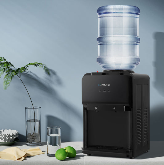 Water Cooler Hot and Cold Dispenser Bench Top Black Devanti