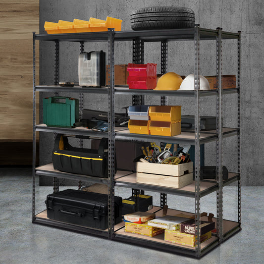 Garage Shelving - Giantz 4x1.8M x 0.9M Garage Shelving Warehouse Rack Pallet Racking Storage Charcoal