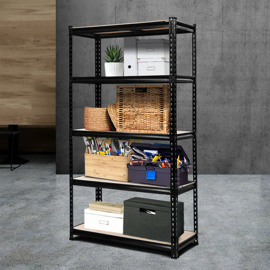 Garage Shelving - Giantz 1.5M x 0.7M Garage Shelving Warehouse Rack Pallet Racking Storage Shelve Black