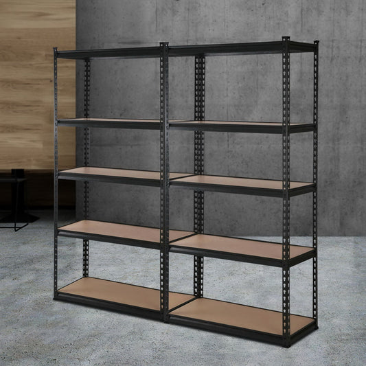 Garage Shelving - Giantz 2x1.5M x 0.7M Garage Shelving Warehouse Rack Pallet Racking Storage Shelve Black
