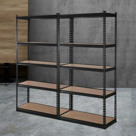 Garage Shelving - Giantz 2x1.8M x 0.9m Garage Shelving Warehouse Rack Pallet Racking Storage Shelve Black