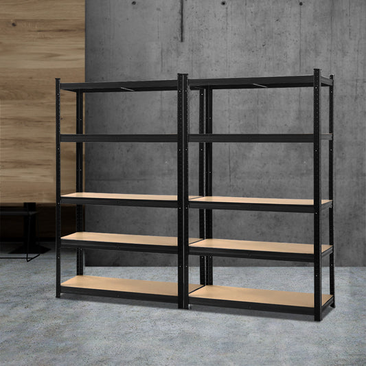 Garage Shelving - Giantz 2x1.8M x 0.9M Garage Shelving Warehouse Rack Pallet Racking Storage Shelf Black